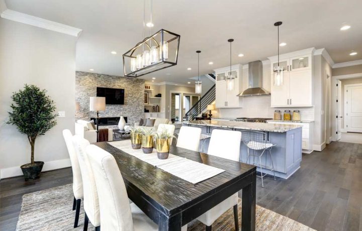 luxury modern dining and kitchen remodel